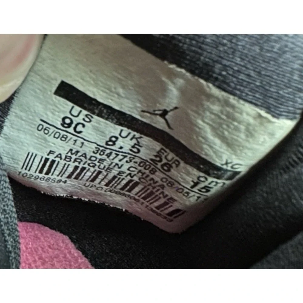 Nike Air Jordan 1 Toddler (PS) Pink/Black 2011 Size 9C 364773-008